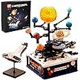 Rotating Solar System Building Blocks with Light Toy, Children's Education STEM Experiment Toy, Astronomical Science Toy, with Rocket Model, Gift for Boys 8-14 Years Old, 775 Piece Building Blocks Set