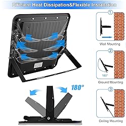 CREATESTAR 2 Pack LED Flood Lights Outdoor, 50W