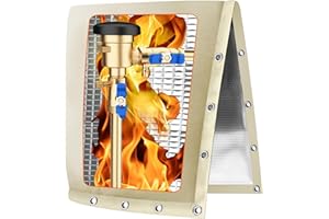 Backflow Preventer Pipe Insulation Cover (5°F), POROLIR 24"X24" Thicker Pressure Vacuum Breaker Cover, Water Well Pump Sprinkler Valve Cover for Winter Freeze Protection, Khaki