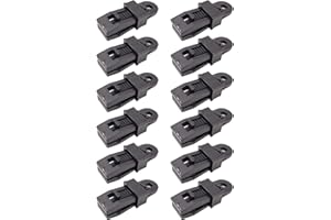 BINCKIN Tarp Clips 12 Pcs - Heavy Duty Lock Grip, Tent Clip, Tarp Clamp, Tarp Hold Down Clips, Awning Tarp Clamps for Canopy Outdoor Camping (Black)