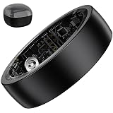 S SECRETTOP Smart Ring Health Tracker for Men Women - Sleep Tracker with Heart Rate, SpO2, Smart Health Ring for Women Men with Step Counting, IP68 Waterproof (Black 8)