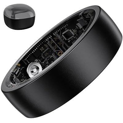 S SECRETTOP Smart Ring Health Tracker for Men Women - Sleep Tracker with Heart Rate, SpO2, Smart Health Ring for Women Men with Step Counting, IP68 Waterproof (Black 8)
