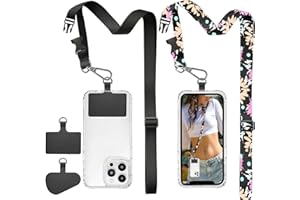 ROCONTRIP Phone Lanyard 2X Crossbody Cell Phone Strap with 2 Phone Patch Universal iPhone Lanyard Adjustable Shoulder Neck Strap for Women Men Travel Shopping Walking