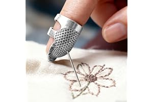 2pcs Sewing Thimbles,Weaving Needle Quilting Craft Accessories DIY Tools Metal Sewing Fingertip Protectors Thimbles,Silvery,S