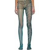 Vintage 60s Printed Funky Tights for Women Y2K Tie Dye Mesh Pantyhose Skinny Body Shaping Leggings Streetwear
