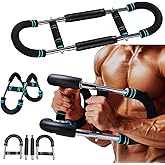 Twister Arm Exerciser 40-100lb,3-Position Adjustable Arm Trainer - Portable Power Twister Bar for Chest & Upper Body Workout, Detachable Home Gym Equipment for Men Women, Blue