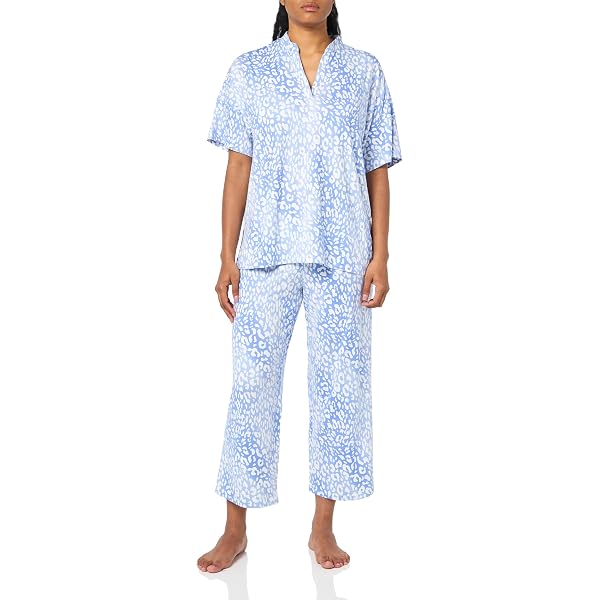 Buy Cotton Sateen Essentials Mandarin PJ in Bluebell Online