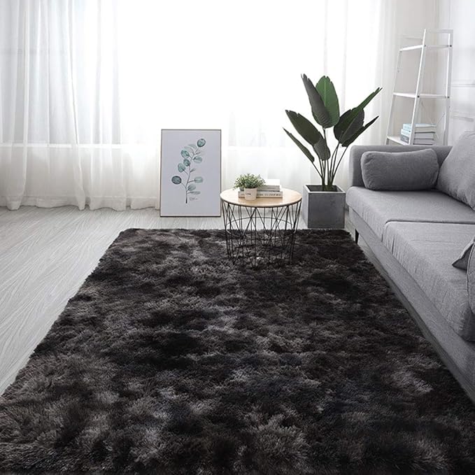 Alfombra Mullida 140x180cm Mullida Alfombra De Pelo Largo Lavables para