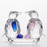 Qianwei Penguin Gifts for Women Men - Glass Animals Crystal Penguins Figurines Paperweight Home Decorations Cute Collectible Figurines Office Decor