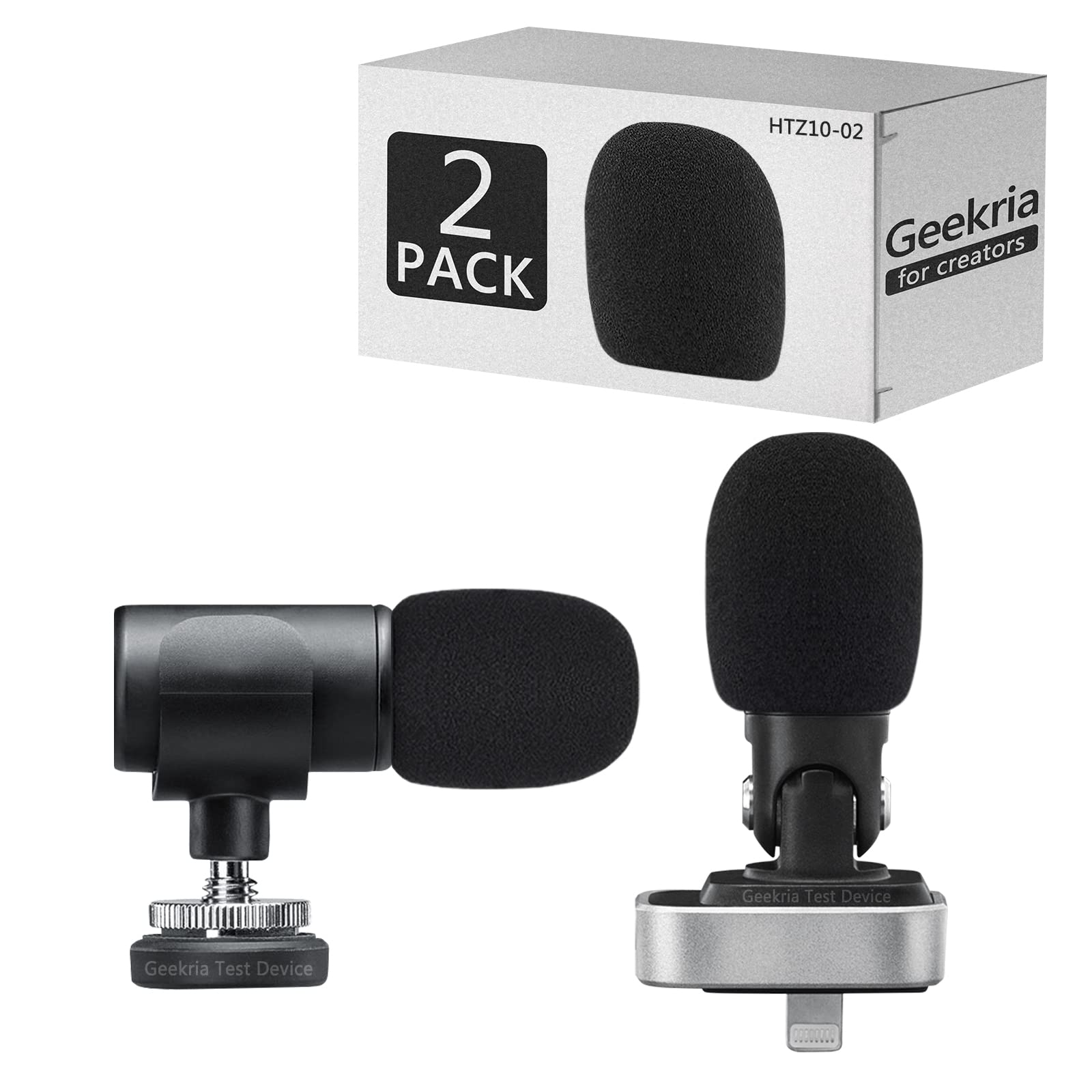 Geekria for Creators Foam Windscreen Compatible with Shure MV88, MV88+ Microphone Antipop Windshield, Mic Wind Cover, Sponge Foam Filter (Black / 2 Pack)