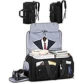 RAINSMORE Convertible Garment Bags for Travel, 45L Garment Duffle bag for Hanging Clothes, 3 in 1 Suit Travel Bag for Business Trips with Shoulder Strap, Carry On Suit Luggage for Men Women, Black