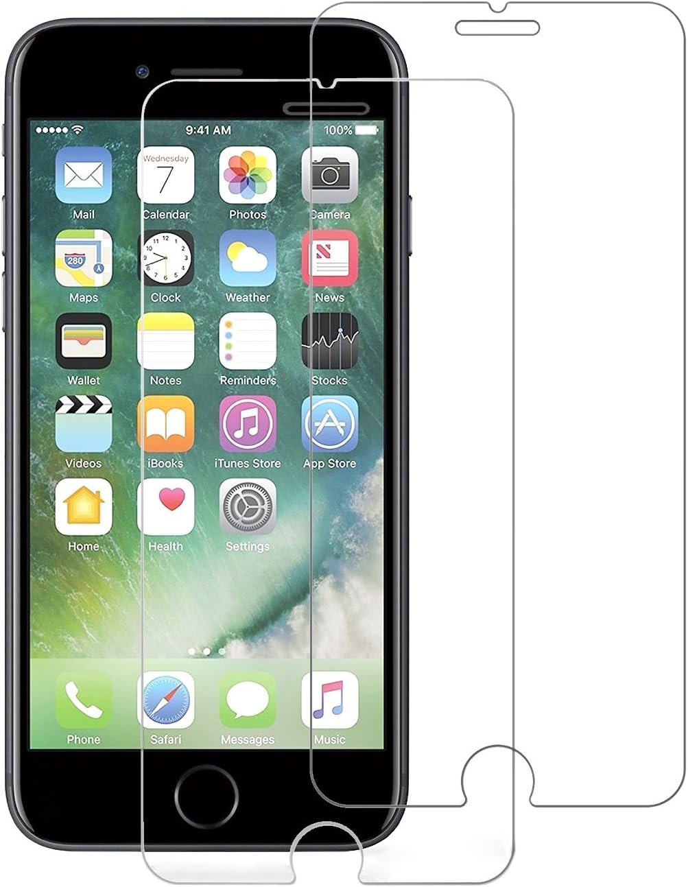 VicKro LLL06 Tempered Glass Screen Protector, 0.26 mm Ballistic Glass Screen Film, Bubble Free 3D Touch Compatible (5.5 Inch) for iPhone 8 Plus,7 Plus, 6S Plus, 6 Plus - 2-Piece
