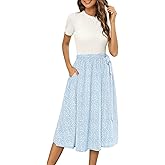 Zattcas Women 2026 Spring Dress Long Sleeve Ribbed Teacher Church Modest Business Casual Work Outfits Midi Dress