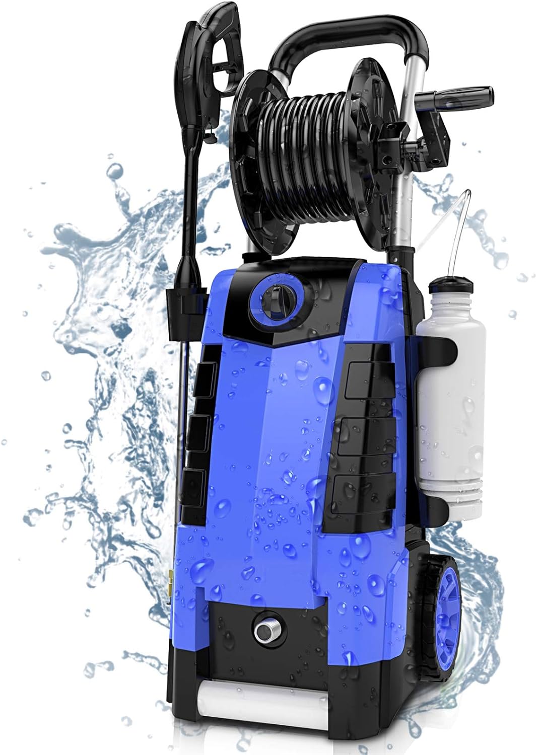 TEANDE 3800PSI Electric Pressure Washer, 2.8GPM High Pressure Power Washer 1800W Machine for Cars Fences Patios Garden Cleaning Hose Reel : Garden & Outdoor