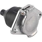 7 Pole Socket, 7 Round Pin Equipment Plugin, Universal 24V 7-Pin Trailer Plug 7-Pole Wiring Connector Adapter Socket