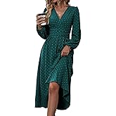 JurHevty Womens Long Sleeve Dresses Maxi Wedding Guest Dresses