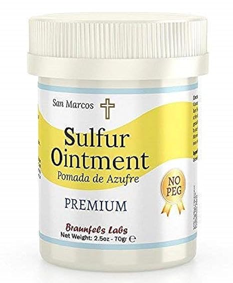 10% Sulfur Ointment - Acne & Skin Care - Go All Natural ! No PEG (Zero Polyethylene Glycol) by San Marcos