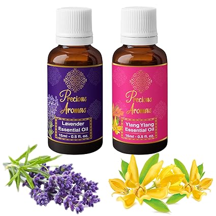 Precious Aromas Lavender & Ylang Ylang Essential Oil, 15 ml (Pack of 2)