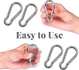JeiibrZui 4 Pcs Heavy Duty Steel Carabiner Clip Swivel Spring Hook Keychain view 4