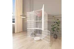 LEPTZOA Large 3-Tier Cat Cage Indoor, DIY Cat Enclosures Detachable Metal Wire, Indoor Cat Crate Exercise Place Ideal for Kitty, Small Animals