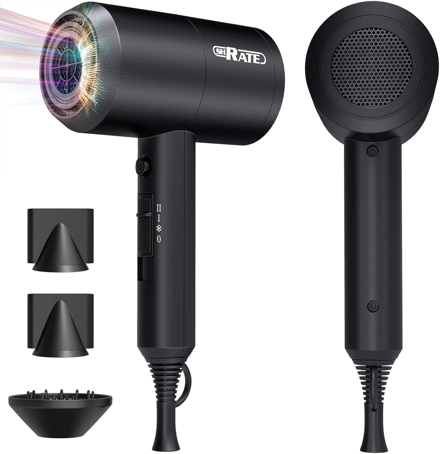 SHRATE Ionic Hair Dryer, Professional Salon Negative Ions Hair Blow Dryer Powerful 1800W for Fast Drying with 3 Heating / 2 Speed/Cool Button, Constant Temperature Hair Care Without Damaging Hair: Health & Personal Care