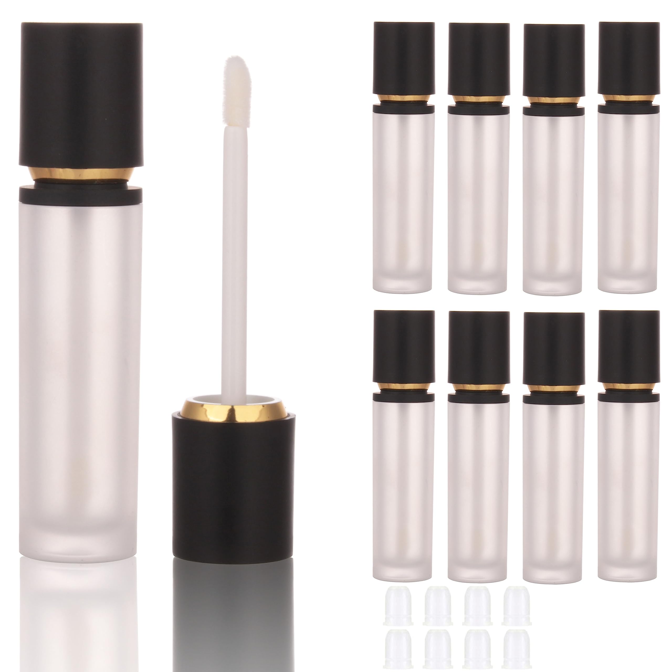 COSIDEA 8PCS Empty Black thick Lip Gloss Tubes 8ml lipgloss Tube with Wand Applicator for Lip oil tint bottles container small business โ image 1
