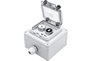 OELFFOW IP67 Button Switch Outdoor Waterproof Box 2 Push Button White Up Black Down Button with Protective Cover Anti-misoperation Switch(AC/DC 6A-110V/3A-240V/2.5A-380V)