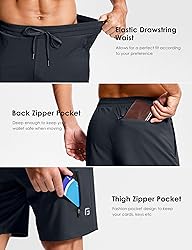 Men's Workout Shorts with Zipper Pockets 7 Inch