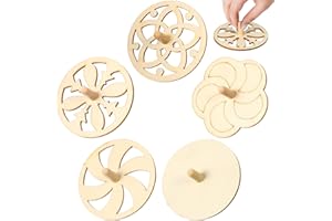 NUOBESTY 20pcs Spinning Top Wooden Gyroscope Blank Gyroscope Hollow Gyro Wood Gyro Tops for Kids DIY Kids Painting Toy Unfinished Tops Wood DIY