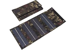 40w Portable Solar Panel , 4 Fold Solar Panel Charging Bag Phone for Outdoor Camping Hiking Emergency Charging (Camouflage)