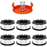 Weed Eater String for Black+Decker AF-100, 30ft 0.065" String Trimmer Line | 6 Spools &amp; 1 Cap Included, Autofeed Replacement Spool Designed for Quick Installation and Continuous Lawn Maintenance