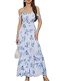 2024 Women's Summer Off Shoulder Floral Flowy A