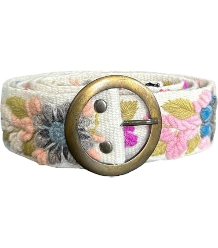 Handmade Embroidered Floral Belt for Women - Fair Trade Flower Power Embroidered Belt – Lobos Del Mar Clothing main image 4