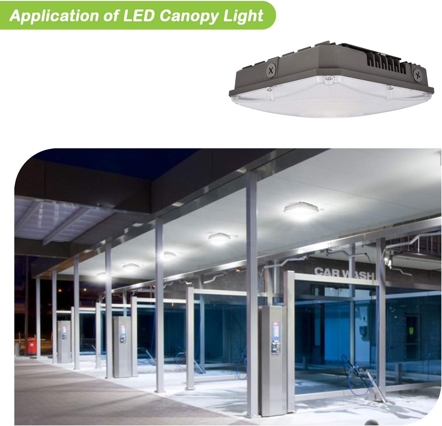 Hykolity 40W LED Canopy Light 4800lm Outdoor LED Parking Garage Lights