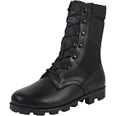 WIDEWAY Men's Combat Boots, 8 Inch Classic Jungle Boots for Men | Top Grain Leather Military Boots, Tactical Black Boots for Veterans, Work &amp; Daily Wear