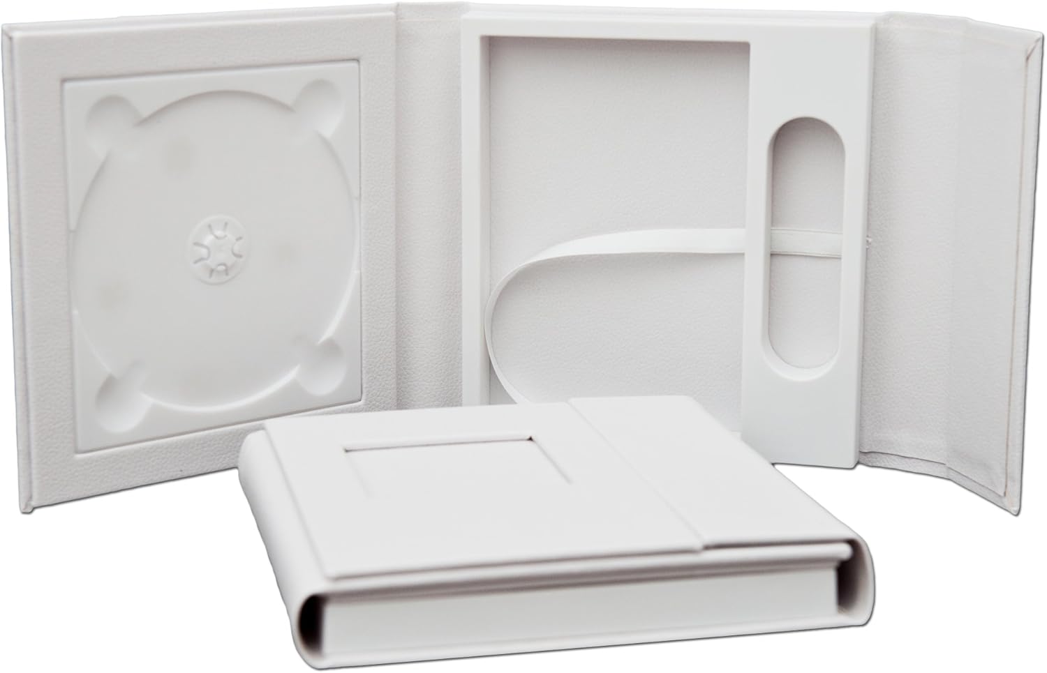 Boda de DVD/USB Case con foto caja. Piel sintética blanco.: Amazon.es: Informática