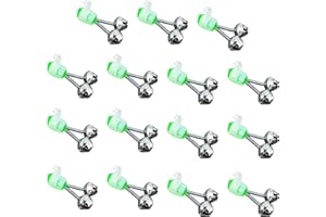 CRZQXOUR 15pcs Fishing Alarm Bells,Fishing Rod Clips，Fishing Bells Spiral Clip Fish Bells Fishing Bite Alarm，Silver Fishing Rod Bells Double Bell Galvanized Fish Bite Alarm Portable Reusable Bite Indicator