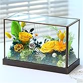 Valentines Day Flowers Roses Gifts for Women,Forever Real Preserved Rose in Glass Dome,Valentines Day Yellow Roses Gifts for Her Wife Women Girlfriend Best Friend.