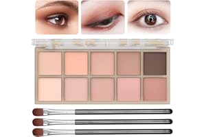Sulily 10 Colors Eyeshadow Palette Matte Naked Eye Shadow Makeup,High Pigmented, Naturing-Looking, Ultra-Blendable,Long Lasting High Pigment Nude Eyeshadow with 3 Eyeshadow Brush(Milk Tea)