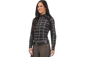 Kerrits Women's First Level Quarter Zip Fleece Horse Riding Tech Top – Long Sleeve, Light Stretch Winter Equestrian Shirt