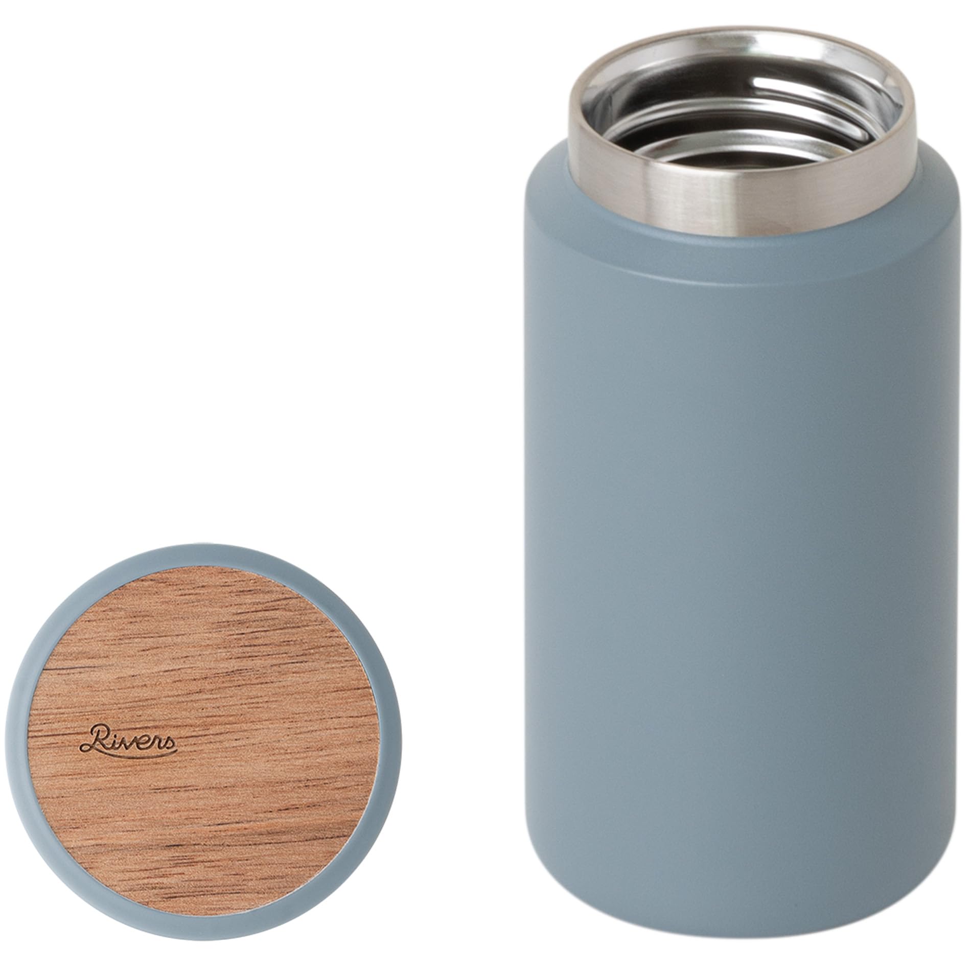 Rivers (リバーズ) MOKU モク ステンレスボトル 350ml (軽量/広口/洗いやすい) 約195g マグボトル 保温 保冷 水筒 コーヒーボトル ホットコーヒー アッシュブルー