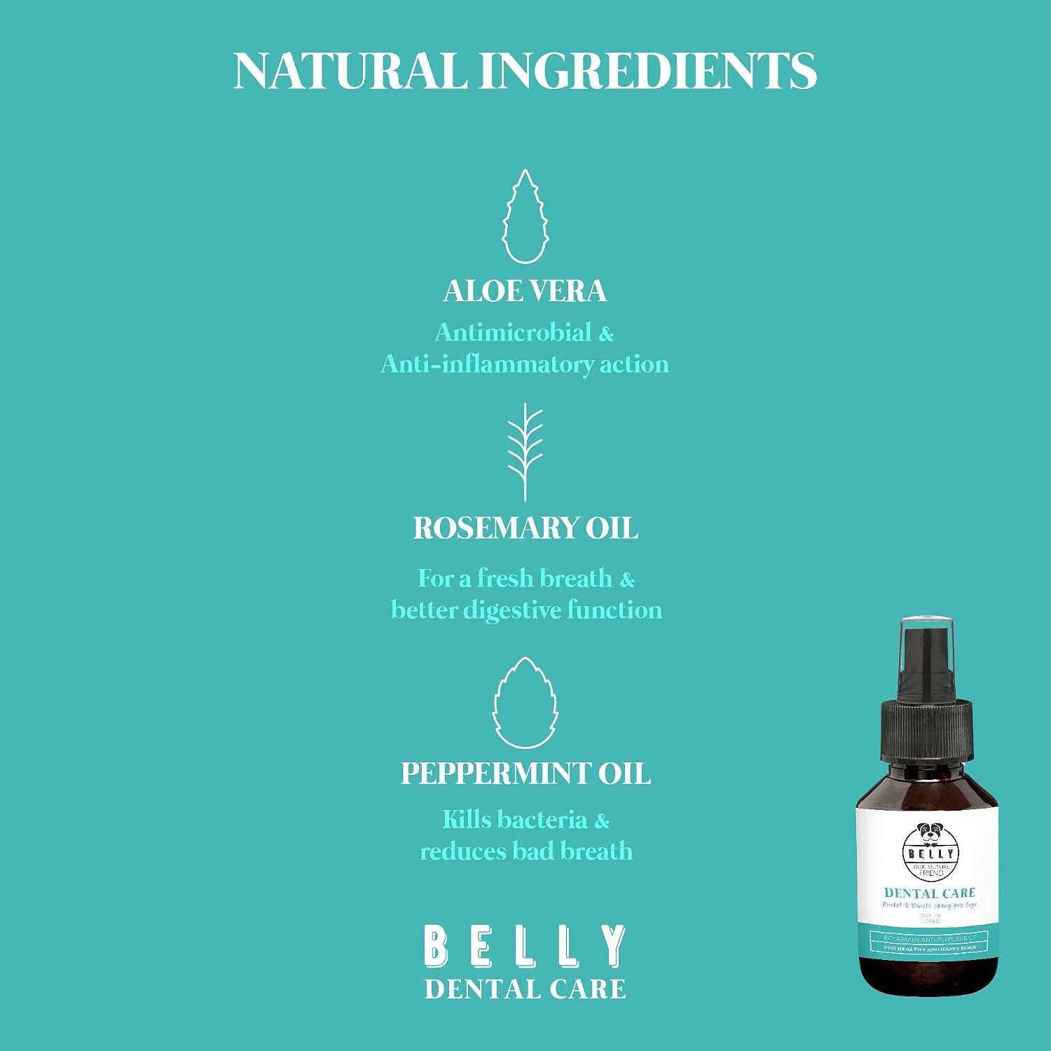 Belly Dental Dog Spray, Dog Breath Freshener & Plaque Remover, Dog Teeth Cleaning Kit - Image 5