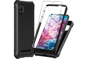 Mocotto for Cloud Mobile Stratus C8 Phone Case with Tempered Glass Screen Protector,Slim Soft Silicone Full-Body Protective Cover (Cloud Mobile Stratus C8,Black)