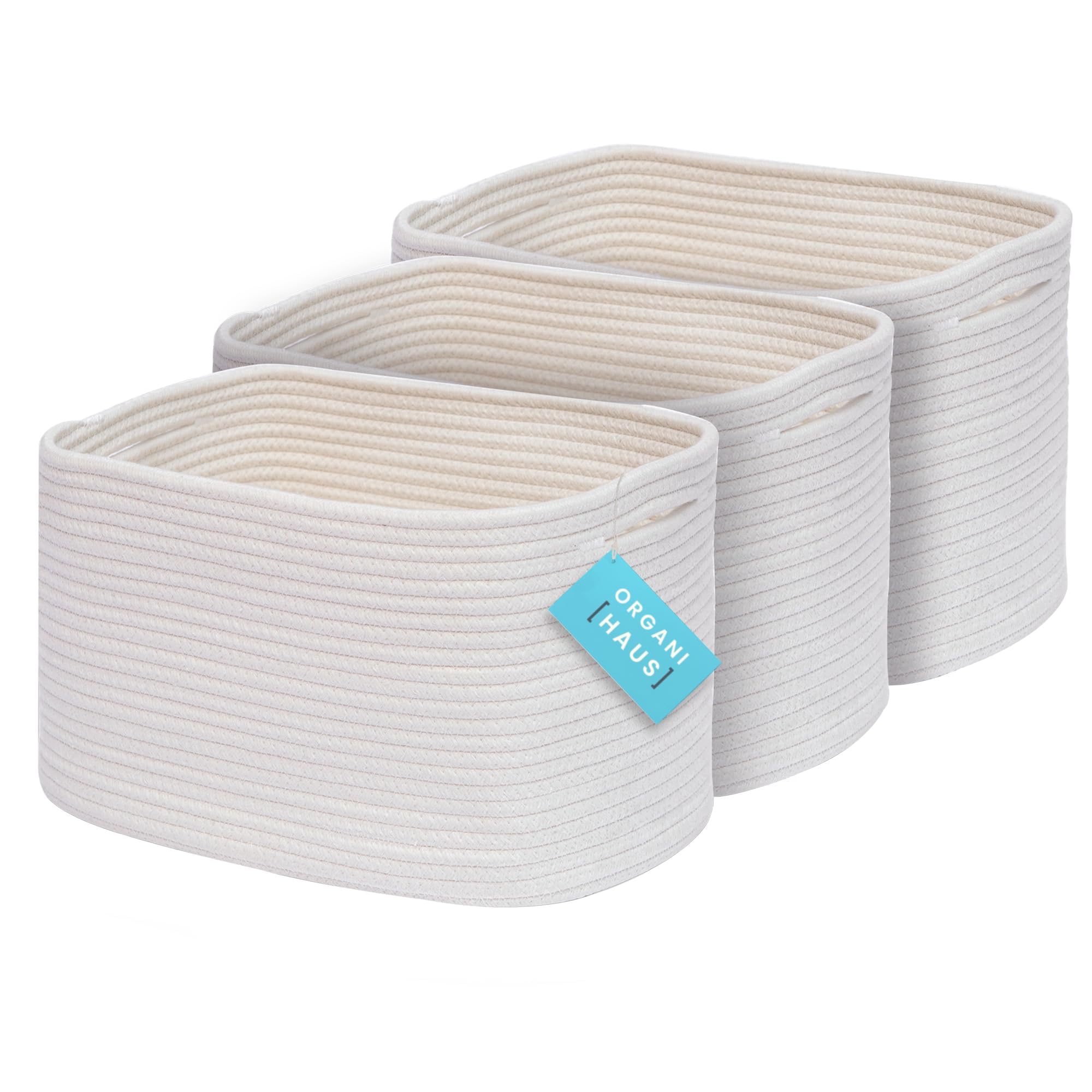 OrganiHaus Set of 3 Woven Storage Baskets for
