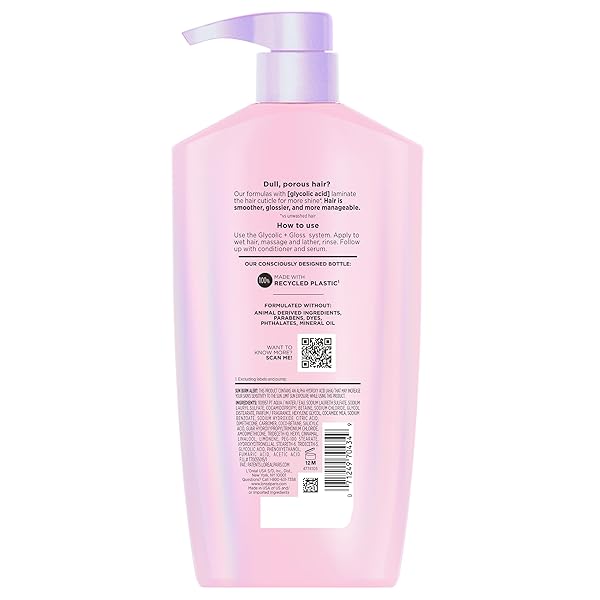 L’OREAL PARIS ELVIVE GLYCOLIC + GLOSS SHINE BOOSTING SHAMPOO, CLEANSES AND SMOOTHS DULL, POROUS HAIR INTO HIGH-SHINE, GLOSSY HAIR, 28 FL OZ