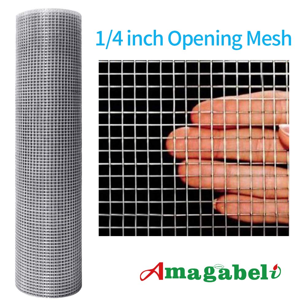 48x50 Hardware Cloth 14 Inch Square Galvanized Chicken Wire Welded Fence Mesh Roll Raised Garden Bed Plant Supports Poultry Netting Cage Wire Snake