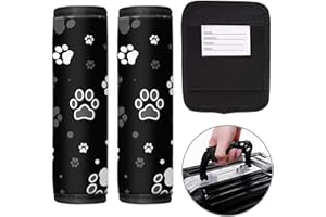 TPOAEL 2 Pack Luggage Handle Wrap Travel Tags - Set of Luggage Tags for Suitcases, Identifiers, Marker, and Handle Covers - Cruise Accessories and Travel Gifts（Cute Dog Paw