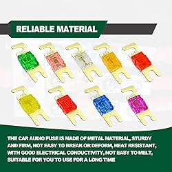 18 Pieces Mini ANL Fuse,Gold-Plated ANL Blade Fuse