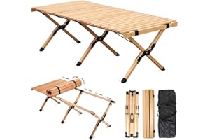 iHomey 4ft Low Height Portable Folding Aluminum Alloy Travel Camping Table for Outdoor/Indoor Picnic, BBQ & Hiking with Tote Bag, Multipurpose Patio, Garden, Backyard, Beach (Large)