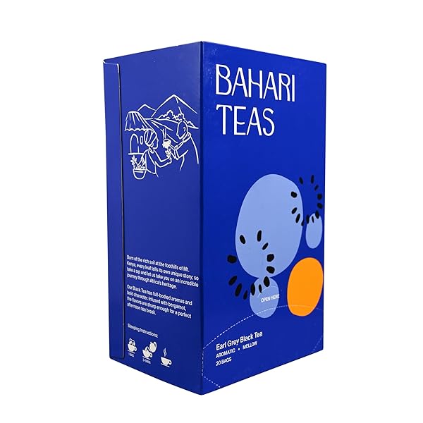 BAHARI TEAS -KENYAN GROWN EARL GREY BLACK TEA (20 TEA BAGS)